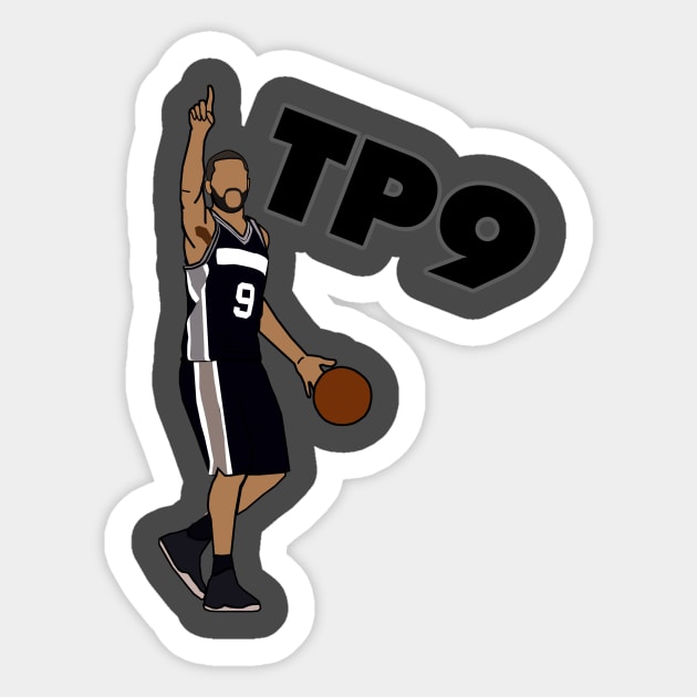 Tony Parker 'TP9' - NBA San Antonio Spurs Sticker by xavierjfong